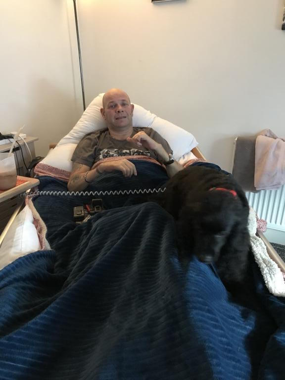 photo of DMWS service user Gary and his Dog
