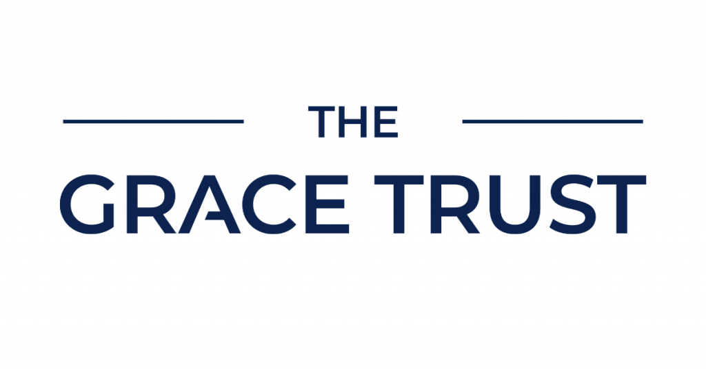 The Grace Trust in blue text